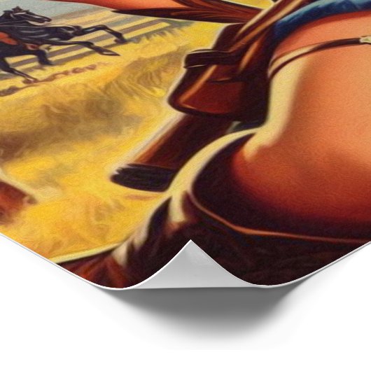 Retro Western Land Meisjes Poster (Hoek)