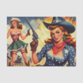 Retro Western Land Meisjes Tissuepapier (Voorkant)