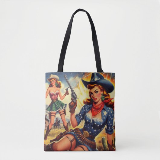 Retro Western Land Meisjes Tote Bag (Voorkant)