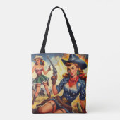 Retro Western Land Meisjes Tote Bag (Achterkant)