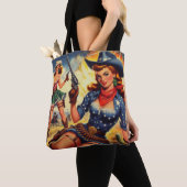 Retro Western Land Meisjes Tote Bag (Dichtbij)