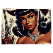 Retro Western meisje Groot Cadeauzakje (Achterkant)
