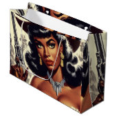Retro Western meisje Groot Cadeauzakje (Voorkant Gekanteld)