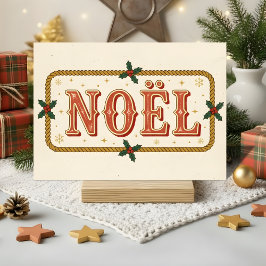 Retro Western Noel Christmas Feestdagen Kaart