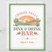 Retro Western Pickleball Dink & Drink Bar Bord Sig (Voorkant)