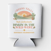 Retro Western Pickleball Dink en Drink Blikjeskoeler (Voorkant)