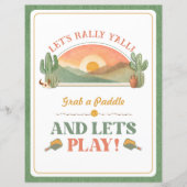 Retro Western Pickleball Klaar om te Rally Bord (Voorkant)