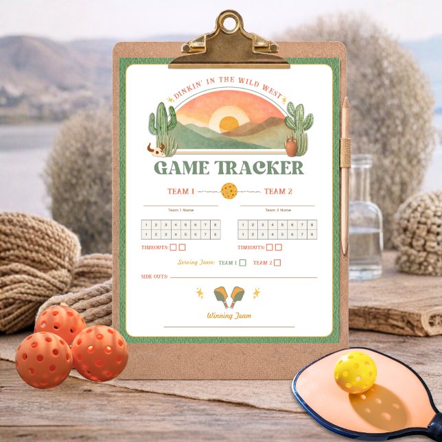 Retro Western Pickleball Spel Volgblad (Creator heeft geüpload)