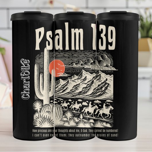 Retro Western Psalm 139 Grafisch Thermosbeker