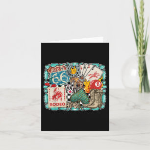 Retro Western Rodeo Cowboy Giddy Up Turquoise  Kaart
