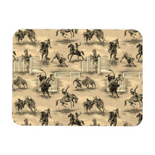 Retro Western Rodeo Cowboy uit het verleden Magneet
