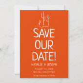 Retro Western Terracotta Modern Desert Bruiloft Save The Date (Voorkant)
