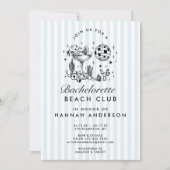 Retro Western Vintage Blauwe Bachelorette Weekend Kaart (Voorkant)