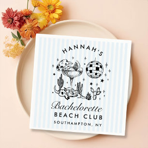 Retro western vrijgezellenfeest blauwe papieren se servet