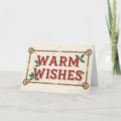 Retro Western Warm Wishes Christmas Feestdagen Kaart (Voorkant)