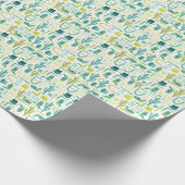 Retro Western Wrapping Paper | Turquoise & Lime Cadeaupapier (Hoek)