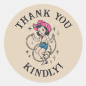 Retro Westerne 50e Rodeo Verjaardag Dank u Ronde Sticker (Voorkant)