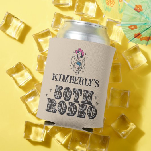 Retro Westerne 50ste Rodeo Verjaardag Blikjeskoeler (Insitu Zomer)