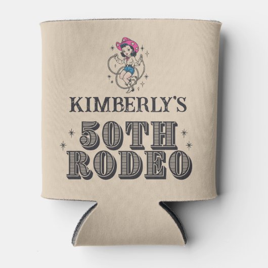 Retro Westerne 50ste Rodeo Verjaardag Blikjeskoeler (Voorkant)