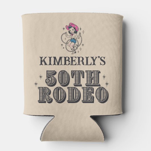 Retro Westerne 50ste Rodeo Verjaardag Blikjeskoeler (Achterkant)