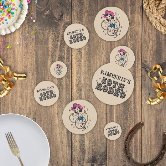 Retro Westerne 50ste Rodeo Verjaardag Confetti