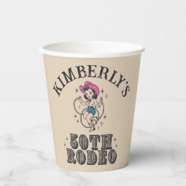 Retro Westerne 50ste Rodeo Verjaardag Papieren Bekers