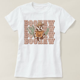 Retro Westerne Cowboy Ghost Boo Haw Halloween T-shirt