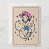  Retro Westerne Cowgirl 50ste Verjaardagsfeest Kaart (Achterkant)