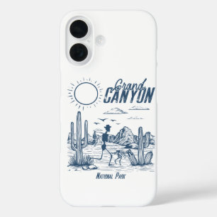 Retro Westerne Grand Canyon National Park Valley iPhone 16 Hoesje