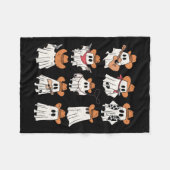 Retro Westerne Halloween Cowboy Ghost Collage Spoo Fleece Deken (Voorkant (Horizontaal))