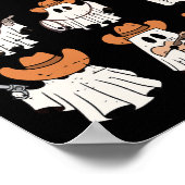 Retro Westerne Halloween Cowboy Ghost Collage Spoo Poster (Hoek)