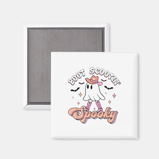 Retro Westerne Halloween Cute Ghost Funny Boot Sco Magneet (Voorkant / Achterkant)