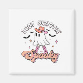 Retro Westerne Halloween Cute Ghost Funny Boot Sco Magneet (Voorkant)