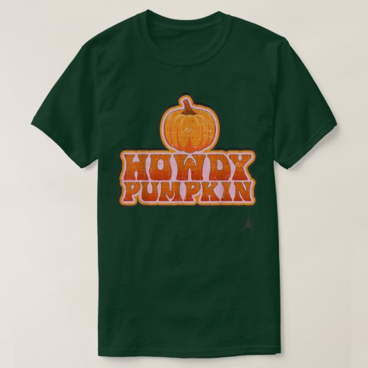 Retro Westerne Herfst herfst Howdy Pumpkin Hallowe T-shirt (Design voorkant)