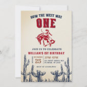 Retro Westerne hoe het Westen één 1e verjaardag wa Kaart (Voorkant)