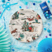 Retro Westerne Kerstman papier borden Papieren Bordje (Feest)