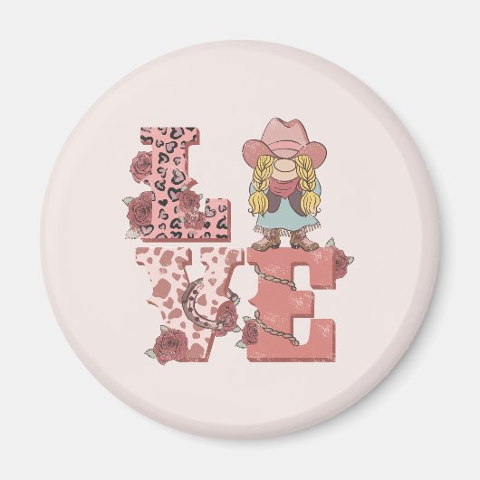 Retro Westerne Love Magneet (Voorkant)