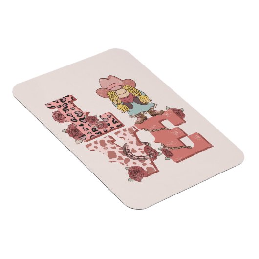 Retro Westerne Love Magneet (Rechterzijde)