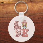Retro Westerne Love Sleutelhanger (Achterkant)