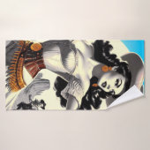 Retro Westerne Pin-up Badhanddoek (Badhanddoek)