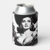 Retro Westerne Pin-up Blikjeskoeler (Blikje Voorkant)