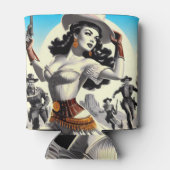 Retro Westerne Pin-up Blikjeskoeler (Achterkant)