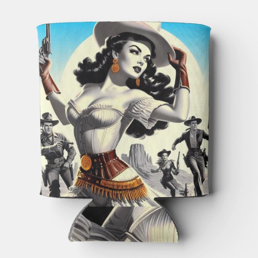 Retro Westerne Pin-up Blikjeskoeler (Achterkant)