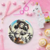 Retro Westerne Pin-up Papieren Bordje (Feest)