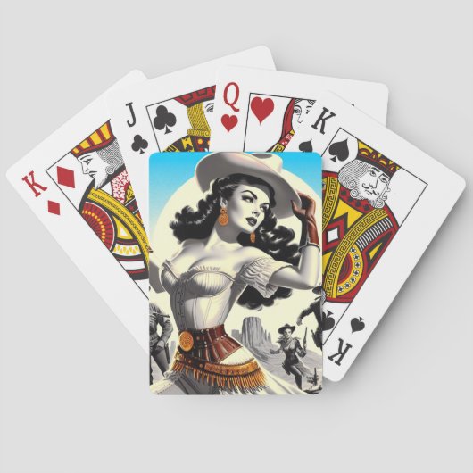 Retro Westerne Pin-up Pokerkaarten (Achterkant)
