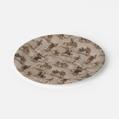 Retro Westerne Rodeo Cowboy-Borden Papieren Bordje (Gekanteld)