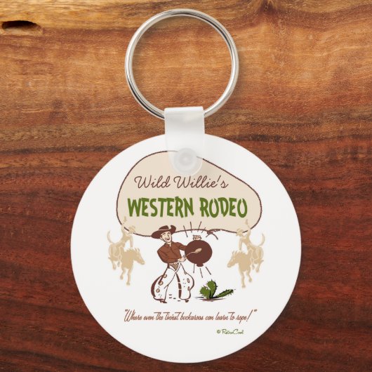 Retro 'Westerne Rodeo' Sleutelhanger (Voorkant)