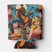 Retro Westerne striptekeningen Blikjeskoeler (Achterkant)