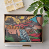 Retro Westerne striptekeningen Tissuepapier (Geschenk)