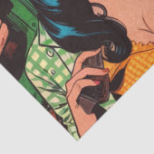 Retro Westerne striptekeningen Tissuepapier (Detail)